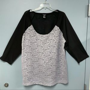 Torrid Grey Lace Raglan Tshirt 3x